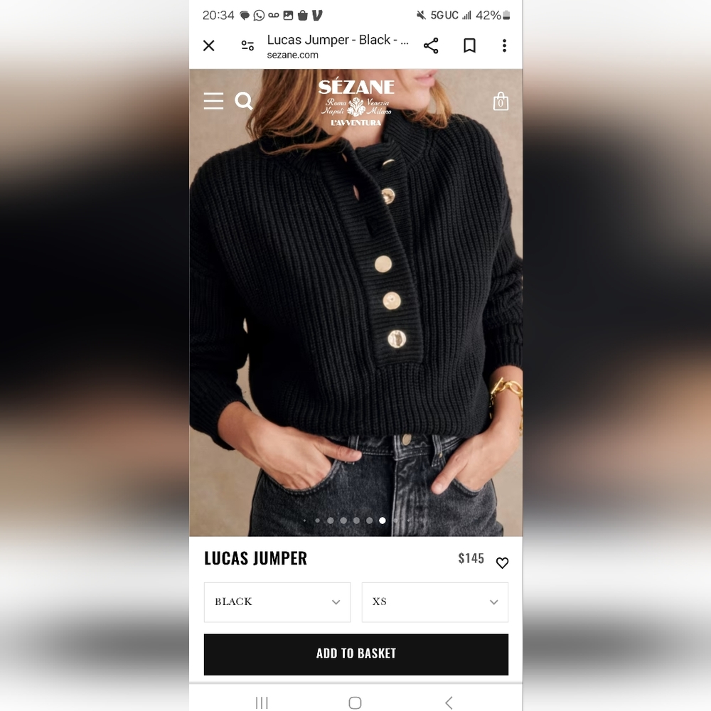 Sezane lucas jumper xs
